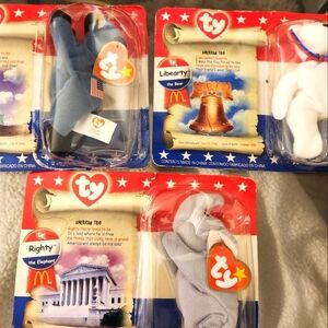 Ty American Trio Plush Set - Blue, Gray, White